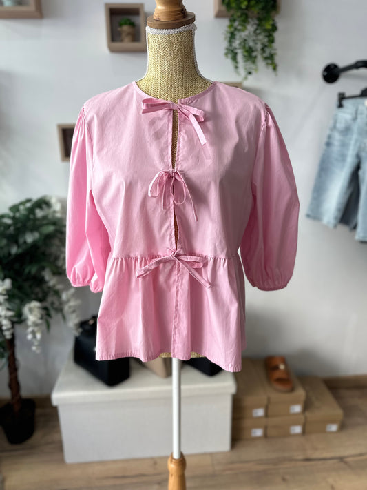 Blouse à noeuds rose