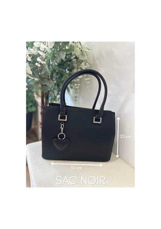 Sac noir petit cœur